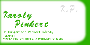 karoly pinkert business card