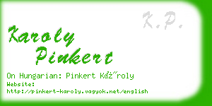 karoly pinkert business card